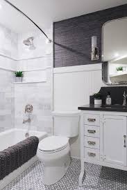 Nickel And Glass Sconces Light A Curved Nickel Vanity Mirror Hung From A Wall Fitted With A White Beadb Beadboard Bathroom Small Bathroom Beadboard Wainscoting