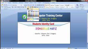 Save time and money by printing your own cards from the comfort of your own computer, using a business card template in word or powerpoint. Id Card Design In Microsoft Office 2007 Id Card Design Card Design Vertical Business Cards Identity Card Design