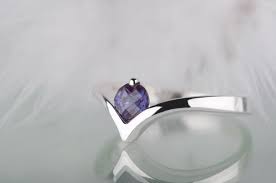 Black And Purple Promise Rings Alexandrite Engagement Ring Alexandrite Minimalist Promise Ring For Her Alternative Engagement Ring
