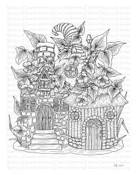 Faerie Houses Ii Set 2 Pdf Printable Coloring Pages 6 10 Etsy Fairy Coloring Pages House Colouring Pages Coloring Pages