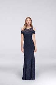 Navy Cold Shoulder Lace Mermaid Mother Of The Bride Gown From David S Bridal Ball Gown Wedding Dress Ball Dresses Mother Of The Bride Dresses