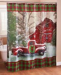 4.5 out of 5 stars. Rustic Wood Planks Xmas Red Truck Pine Cones Shower Curtain Set Bathroom Decor Shower Curtains Tipidkorpolri Home Garden