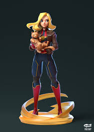 Captain Marvel Fan Art By Kontorn Boonyanate Marvel Fan Art Captain Marvel Character Design Animation