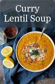 One Pot Curry Lentil Soup Vegan In 2020 Curried Lentil Soup Healthy Soup Recipes Vegan Lentil Soup