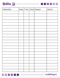 Free Printable Medicine List For Caregivers Medication Chart Medication List Medication Chart Printable