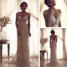 Luxury V Neck Anna Campbell Wedding Dresses Lace Crystal Beaded Brid Anna Campbell Wedding Dress Vintage Style Wedding Dresses Anna Campbell Wedding Dress Lace
