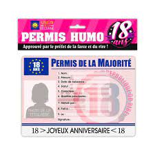 Permis Humoristique 18 Ans Femme