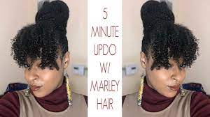 Marley hair for twist 4 packs kinky twist braiding hair 18 inch long marley twist braiding hair 100% kanekalon synthetic crochet braids hair extensions for black women color 1b. Marley Hair Bun Faux Bang Marley Hair Updo With Bang Youtube
