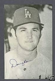 Doug Rau signed Dodgers baseball postcard