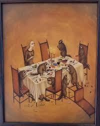 Outdoor dinner parties elegant dinner party formal dinner elegant wedding outdoor entertaining dinner party ordinary tin cans spray painted with metallic spray paint. Trash Panda Dinner Party Painting By Gina Litherland Album On Imgur