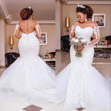 Clothfun women's lace mermaid beach wedding dresses for bride 2020 with sleeves bridal gowns long 4.1 out of 5 stars 176. Luxury Mermaid Wedding Dresses 2020 Sheer Long Sleeve Sheer Neck Crystal Beads Chapel Train African Arabic Bridal Gowns Plus Size Customized Affordable Wedding Dresses Black Wedding Dress From Officesupply 225 75 Dhgate Com