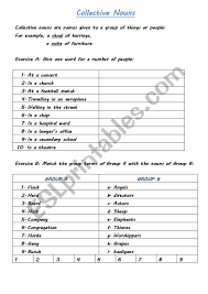 The fast search works for all the columns. Collective Nouns Esl Worksheet By Mariaelaine