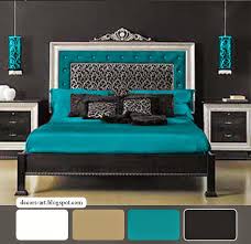 Teen's double bed filled with white, linen, and polkadot pillows and whitewashed nightstand with posters on the wall. Turquoise Bedrooms Google Search Turquoise Bedroom Decor Bedroom Turquoise Turquoise Room