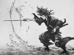 Art] I tried drawing Miyamoto Musashi (Vagabond) using brush pen &  calligraphy brush : r/manga