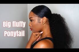 Grwm Hair Big Fluffy Ponytail Video Black Hair Information Natural Hair Ponytail Natural Hair Styles Marley Hair
