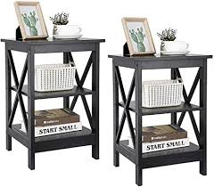 Dining tables coffee tables side tables desks all tables. Amazon Com Zeny Set Of 2 End Table Sofa Side End Storage Shelf Versatile X Design Night Stand Living Room Bedroom Furniture Kitchen Dining
