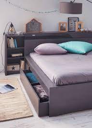brooklyn lit 2 places gris fonce decoration deco maison alinea deco chambre meuble chambre chambre a coucher avec rangement