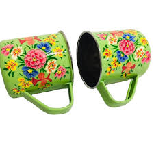 Whether it is gifts for him or gifts for her, photo mugs can be customized for everybody and it is suitable for every occasion. Designer Mugs Floral Hand Painted Stainless Steel Enamel Mugs And Cups From Kashmir India Buy Enamel Personalised Mugs Handmade Design Mug Steel Enamel Camp Mug Product On Alibaba Com