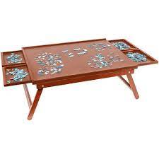 New puzzle table case 1000 pieces jigsaw board portable transport storage box. Jumbl Puzzle Board Rack 23 X 31 Wooden Jigsaw Puzzle Table W 4 Drawers Puzzles Up To 1 000 Pieces Target