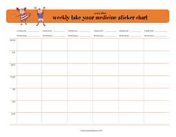Free Printable Weekly Medicine Sticker Chart Sticker Chart