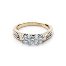 Find great deals on ebay for three stone diamond ring yellow gold. Three Stone Round Diamond Engagement Ring In Yellow Gold New York Jewelers Chicago