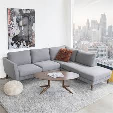Do you assume light gray sectional couch looks nice? Mid Century Modern Paisley Light Gray Sectional Sofa Right Chaise Ash1501