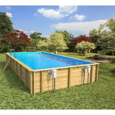 Odyssea Piscine Bois 10x5 M H 1 46 M Liner Bleu Achat Vente Piscine Piscine Bois Rectangle Cdiscount