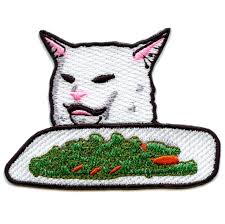 Smudge The Table Cat Meme Salad Patch Embroidered Iron On Etsy In 2020 Cute Patches Embroidered Patches Iron On Embroidered Patches