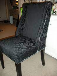 Pair this versatile chair with a desk to create an instant home office, or purchase several chairs to complement your existing dining table. Found Two Cynthia Rowley Black Damask Dining Chairs With Silver Nailhead Trim At Homegoods Furniture Makeover Furniture Makeup Room Decor
