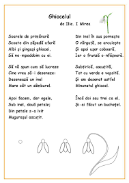 Citim Desenăm Colorăm Ghiocelul Kids Poems Parenting Lessons School Lessons