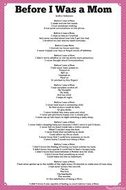 Before I Was A Mom Free Printable The Things I Love Most Mom Poems Quotes About Motherhood Mommy Quotes