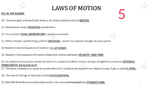 Laws Of Motion Objectives Grade 9 Ssc By Anuprita Shinde Science Worksheets Motion Grade