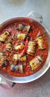 Roules D Aubergines Farcis A La Sauce Tomate My Tasty Cuisine Recettes De Cuisine Recette Aubergine Farcie Aubergines Farcies