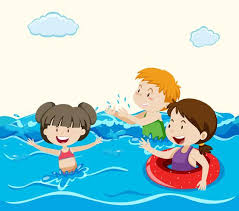 I bambini che nuotano nel mare - Scarica Immagini Vettoriali ...