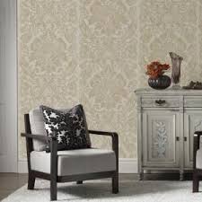 Graham Brown Oyster Gloriana Wallpaper 33 328 The Home Depot Grey Wallpaper Brown Wallpaper White Wallpaper