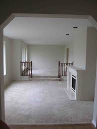 Dated Look Of Sunken Living Room Changed By Removing Rails Widening Step And New Flooring Sunken Living Room Family Room Walls Interior Design Living Room