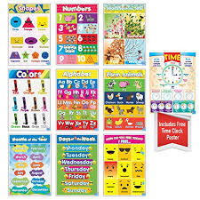 educational preschool posters for toddlers and kids perfect for children preschool kindergarten classrooms teach alphabet letters numbers weather