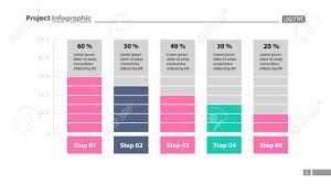 Five Columns Bar Chart Slide Template Business Data Percentage