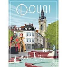 Affiche Douai Affiches De Voyage Retro Affiche De Voyage Vintage Image De Ville
