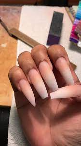 Coffin And Stiletto Shape Acrylic Nail Shapes Acrylic Nails Stiletto French Manicure Acrylic Nails