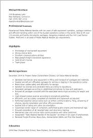 Professional Fedex Material Handler Templates To Showcase Your Talent Myperfectresume