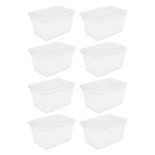 These container classes are designed to be lighter, safer, and easier to use than the stl containers. Sterilite Plastic 58 Qt Storage Box White Set Of 8 Walmart Com Walmart Com