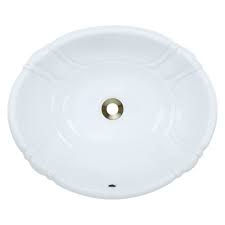 In bathrooms, porcelain sinks can dull over time, due to soap scum and water with a high mineral content. Mr Direct Dual Mount Porcelain Drop In Bathroom Sink In White O1815 W The Home Depot