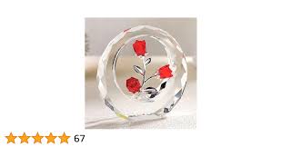 Statuetta di fiore di rosa rossa in cristallo, regalo per lei, bouquet di  rose in vetro da collezione, fermacarte romantica, idea regalo per donne,  ...