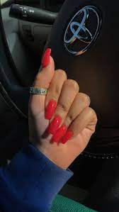 Solid red acrylic nails will always be a stunning choice but if you need some inspo for your red acrylic nails we've got you covered. Orange Red Acrylic Nails Follow Me Through The Pins Of The Pump Chyna Greenwood Footsoakfort Nail Designs