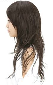 French crop with straight bang. Long Layered Asian Women Haircut With Side Bangs