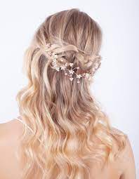 Rose Gold Floral Diamante Hair Vine Rose Gold Hair Piece Pearl Hair Vine Ball Hairstyles