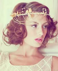 15.) braided hairstyle with floral tiara. 59 Stunning Wedding Hairstyles For Short Hair 2017