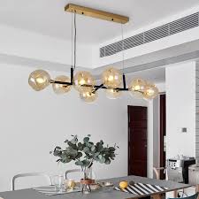 Check spelling or type a new query. Amber Glass Bubble Pendant Light Modern 8 Lights Kitchen Island Lighting In Black Beautifulhalo Com