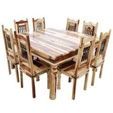 Peoria Solid Wood Large Square Dining Table Chair Set For 8 People Square Dining Room Table Wood Dining Room Table Square Kitchen Tables